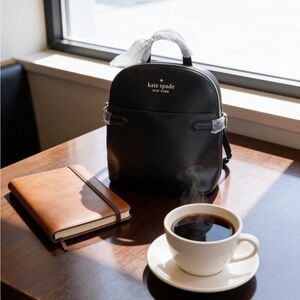 kate spade Black Saffiano Leather Mini Backpack